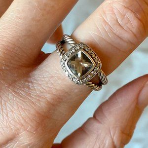 David Yurman Petite Albion Ring Smoky Quartz Sz 6